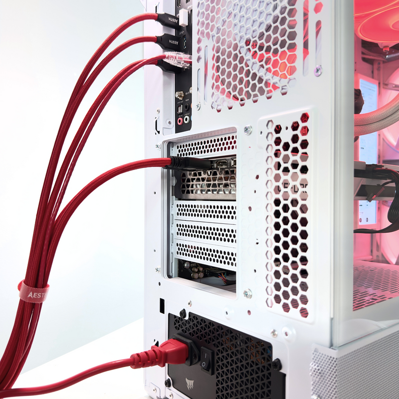 PC with Aesth braided cables